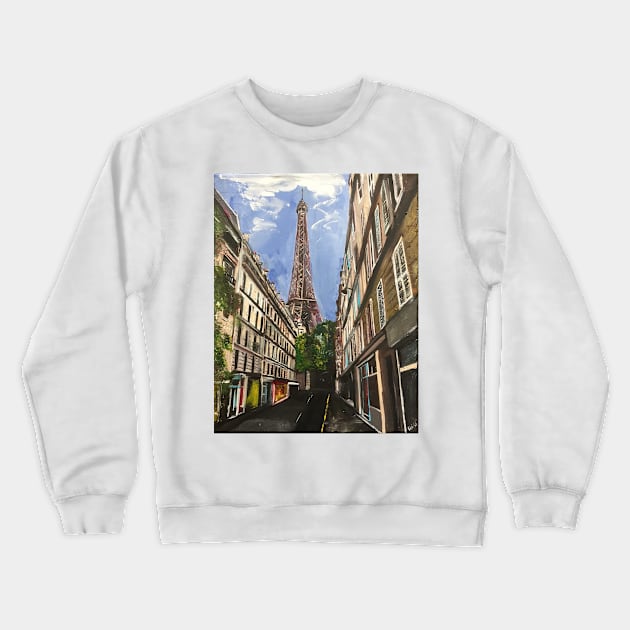 Paris, A View Of The Eiffel Tower Crewneck Sweatshirt by golan22may